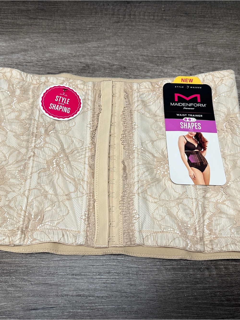 Maidenform Flexees Shapes Firm Waist Trainer in cream & tan
